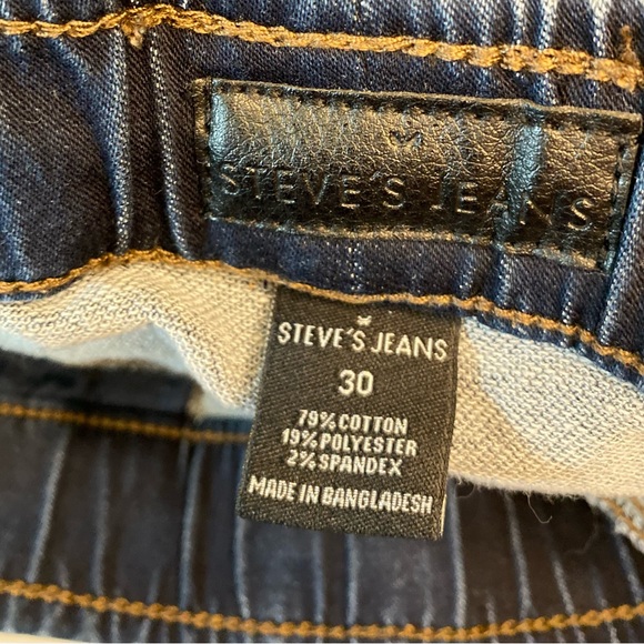 Steve's Jeans Jeggings Slim Stretch Lightweight Dark Wash Drawstring 30/30 - Picture 2 of 12